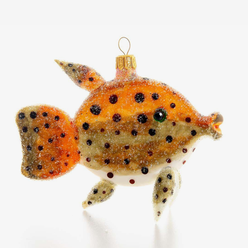 Spotted Beaded Fish Ornament