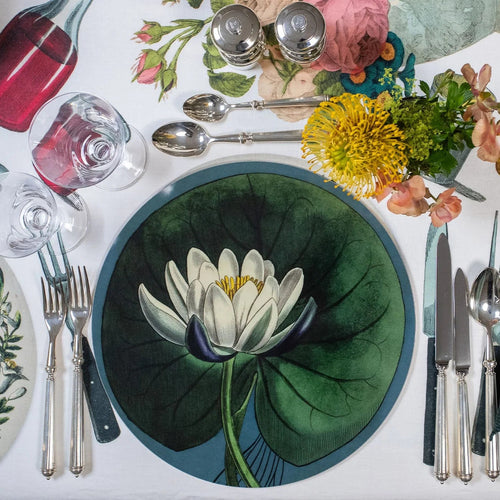 Summerill & Bishop x John Derian 'Water Lily' Round Cork-Backed Placemat
