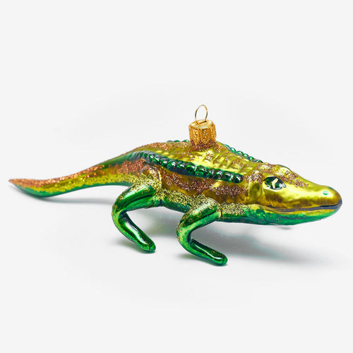 Green and Brown Crocodile Ornament
