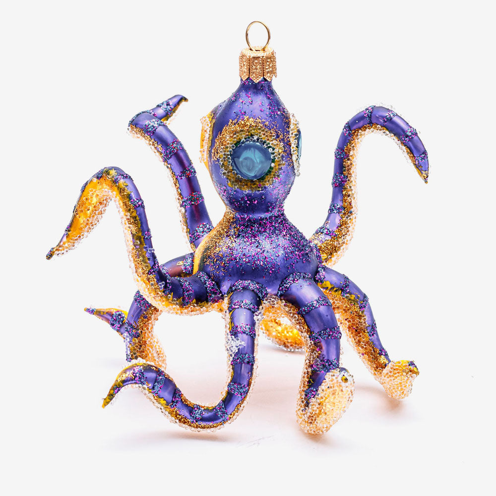 Yellow and Purple Octopus Ornament