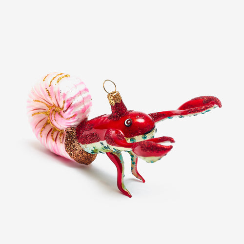 Hermit Crab with Pink Shell Ornament