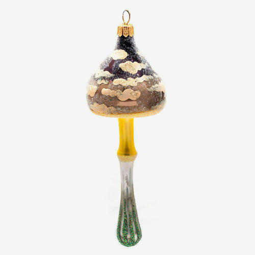 Pastel Brown Mushroom with Clouds Ornament