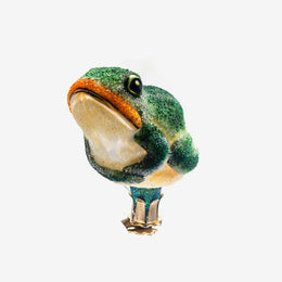 Orange & Green Frog on Leaf Clip-On Ornament