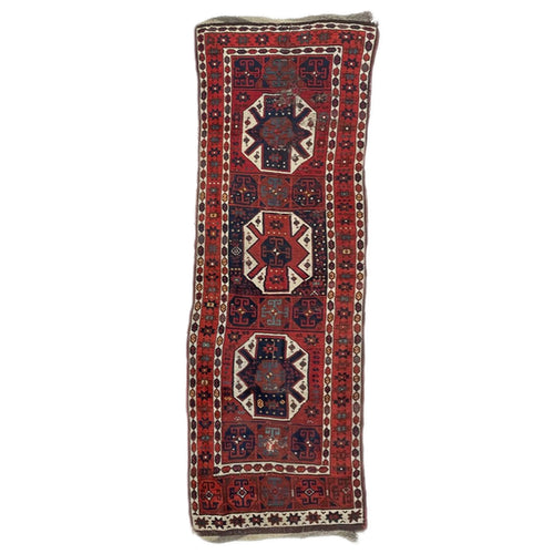 3'4" x 10'8" Antique Kurdish Runner Rug