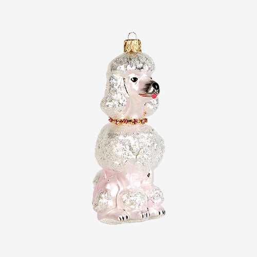 White French Poodle Ornament
