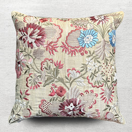 Charlotte Tussar Silk Cushion in Natural
