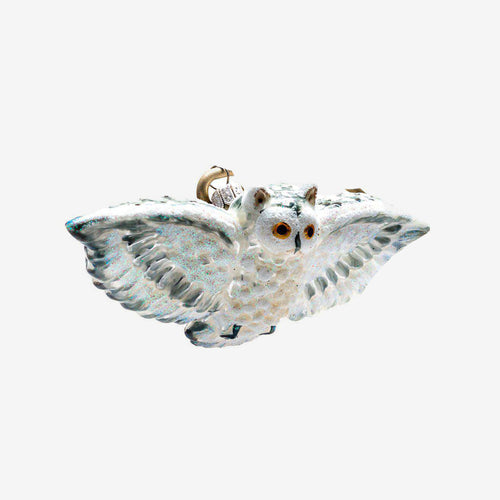White & Grey Flying Owl Ornament