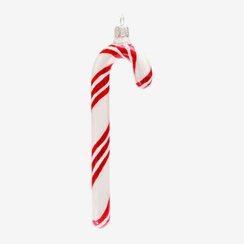 White & Red Candy Cane Ornament