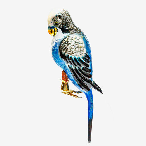 Blue & Black Clip-on Parrot Ornament