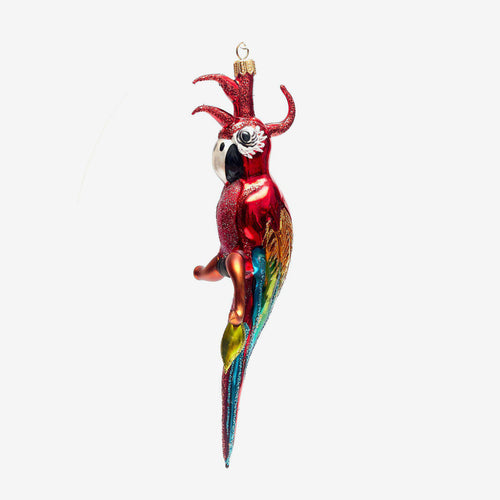 Multicolor Parrot on Stem Ornament