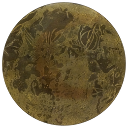 A sixteen inch round decoupage plate titled Astronomy