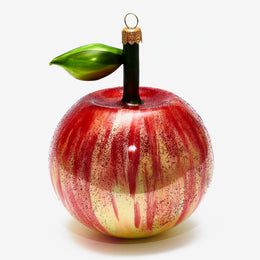 Red & Green Apple With Leaf Ornament