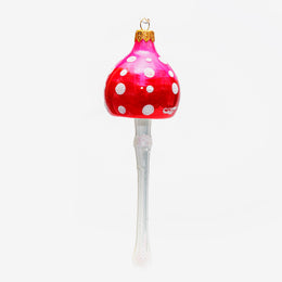 Red & Pink Spotted Mushroom Ornament