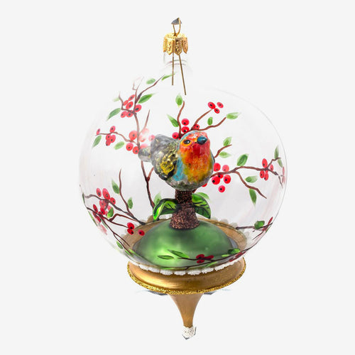 Red Hummingbird Dome Ornament