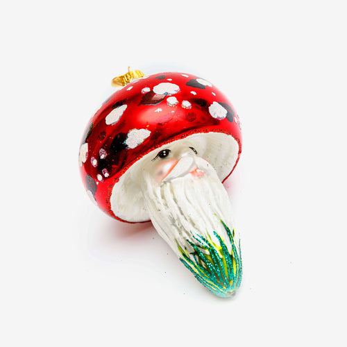 Toadstool with Santa Face Ornament