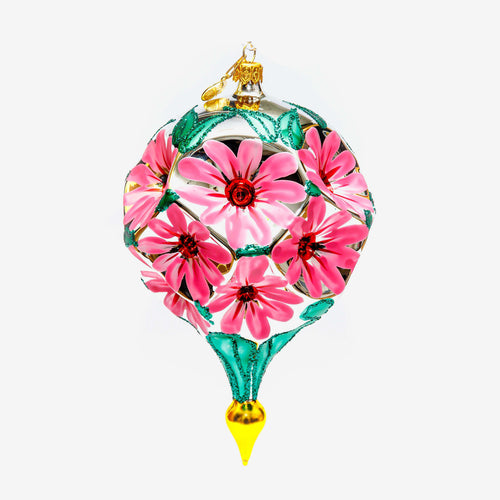 Pink Flowers Drop Ornament