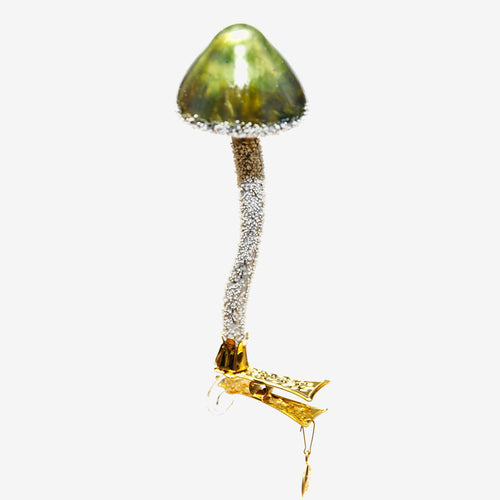 Dark Green Mushroom Clip-On Ornament