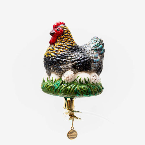 Hen on Eggs Clip-On Ornament