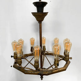 Restored 19th Century Baily's Light Cluster Chandelier