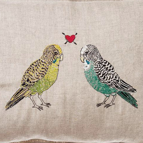 Parakeet Love Pillow