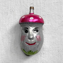 Nostalgic Pink Mushroom Face Ornament