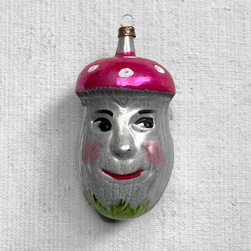 Nostalgic Pink Mushroom Face Ornament