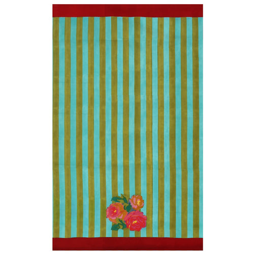 Lisa Corti Panel in Nizam Stripes Turquoise-Acid Green 110 x 180cm