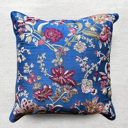Anastasia Silk Cushion in Original Blue
