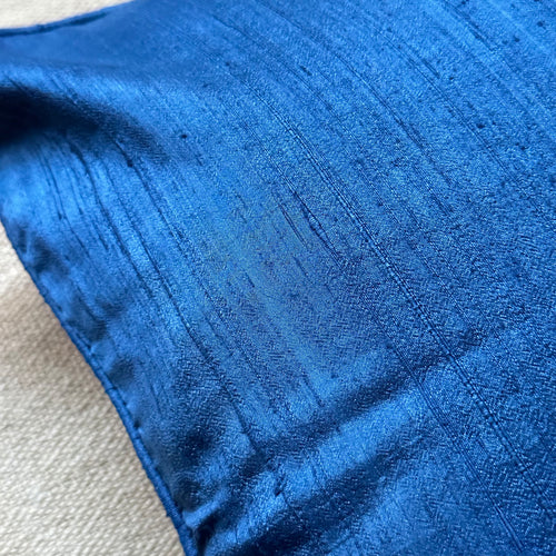 Anastasia Silk Cushion in Original Blue