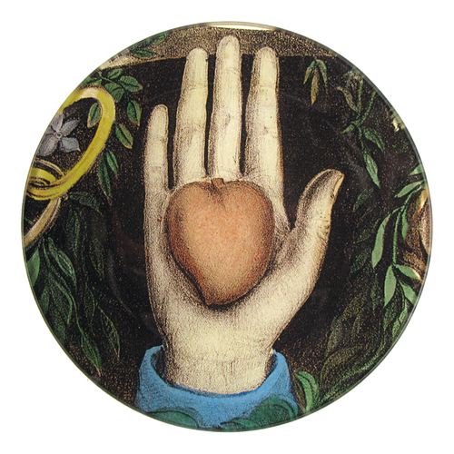 Heart in Hand five inch round plate
