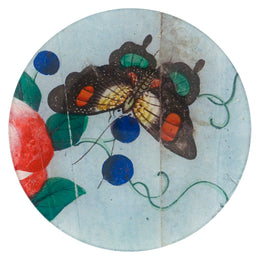 18c Fan Detail - Butterfly and Berries