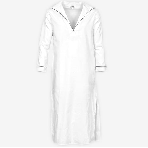 P. Le Moult Sailor Nightshirt in White with Blue Piping