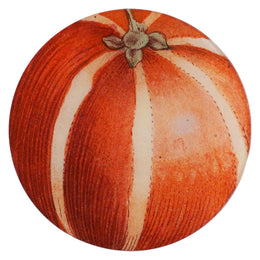 Striped Orange handmade eight inch round plate