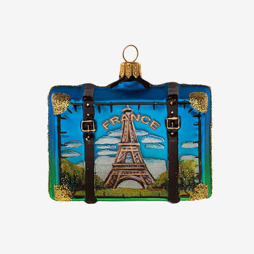 France Suitcase Ornament