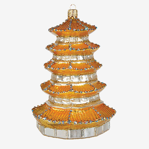 Pagoda with Gold Roof Ornament