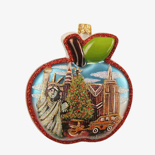 I Love NY Apple Ornament