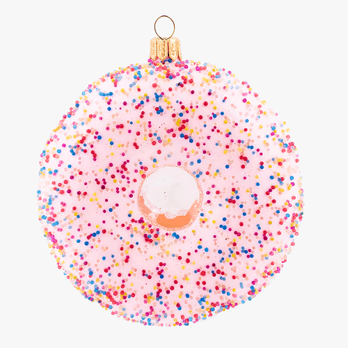 Pink Donut with Sprinkles Ornament
