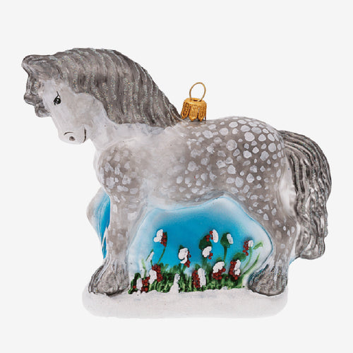 Spotted Grey Horse Ornament
