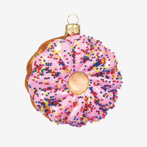 Pink Cruller Donut Ornament