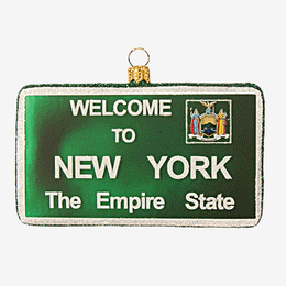 New York Welcoming Sign Ornament