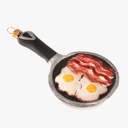 Fried Eggs with Bacon on Pan Ornament