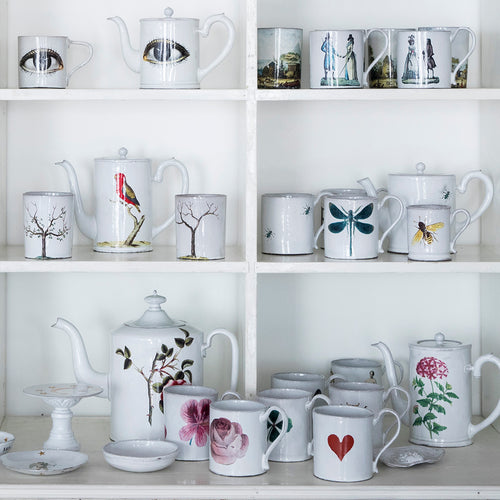 Red Star Phlox Coffee Pot