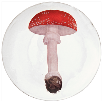 Agaric Fausse Orange Umbrella Dinner Plate