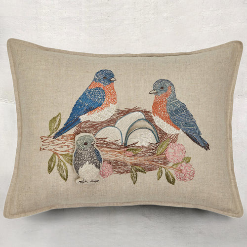 Bluebird Nest Pocket Pillow