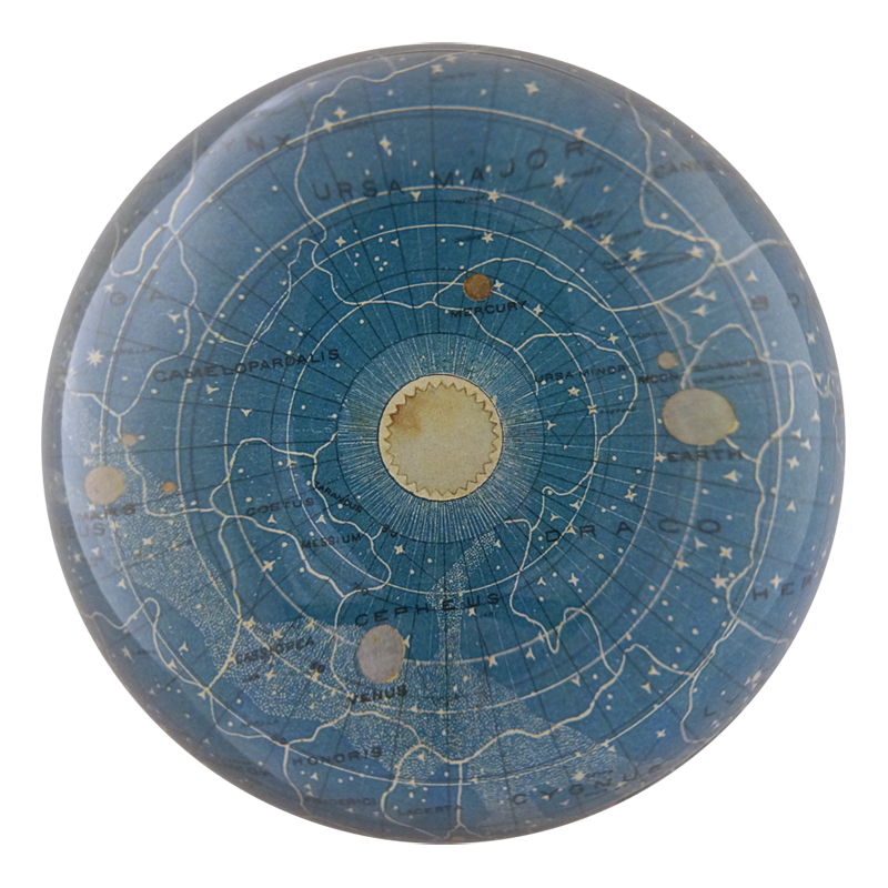 Blue Universe handmade decoupage dome paperweight