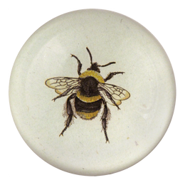 A handmade decoupage dome paperweight titled Bee (Striped)
