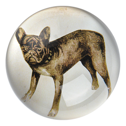 A handmade decoupage sale dome paperweight titled French Bulldog