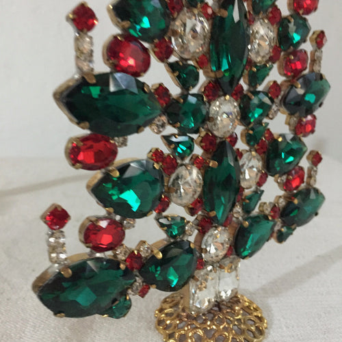 Nostalgic Glass Jeweled Tree in Red & Green