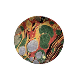 Green Yellow & Red Marble Saucer