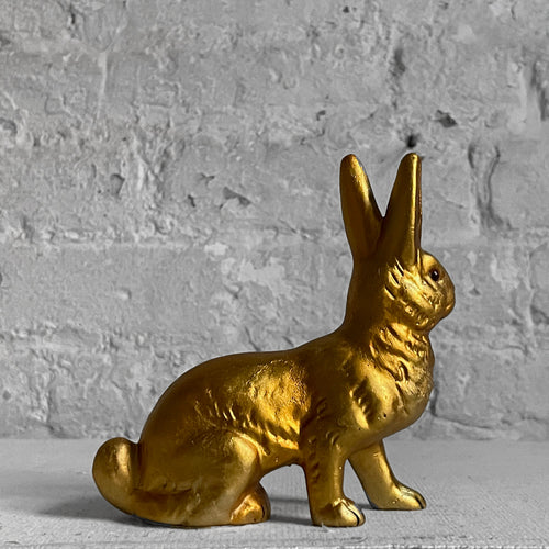 Papier Mâché Seated Gold Bunny